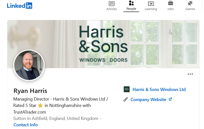 Ryan Harris Managing Director Harris Sons Windows Ltd LinkedIn